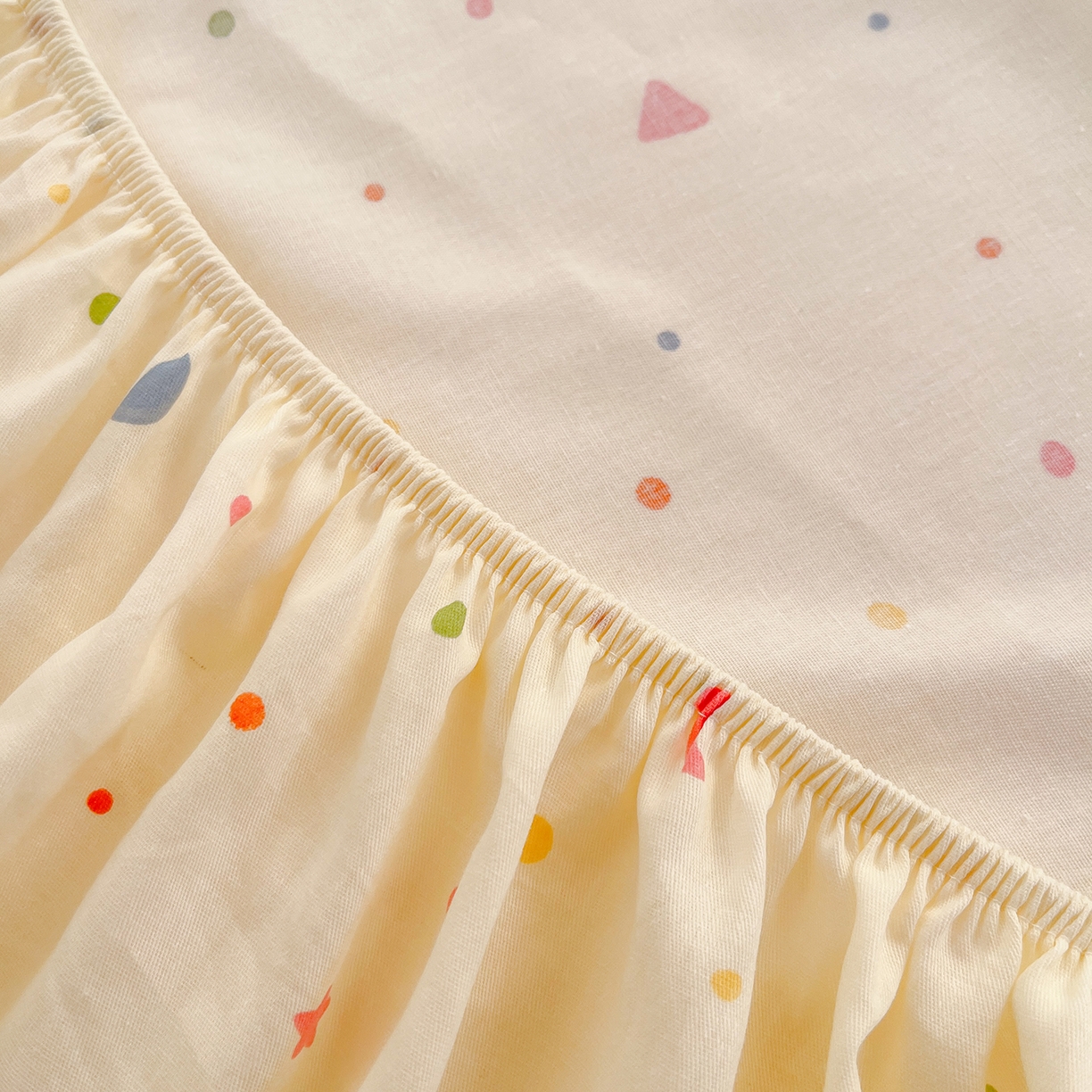 91家纺网 家纺一手货源 找家纺 瑞莱 2026新款纯棉全棉单品印花卡通床笠枕套系列 繁星点点