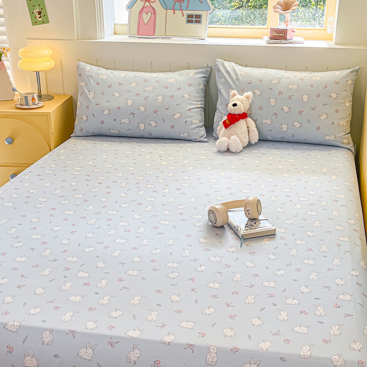 91家纺网 家纺一手货源 找家纺 瑞莱 2026新款纯棉全棉单品印花卡通床笠枕套系列 仙子