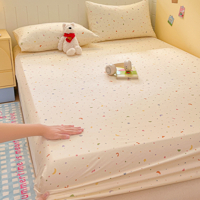 瑞莱 2026新款纯棉全棉单品印花卡通床笠枕套系列 繁星点点