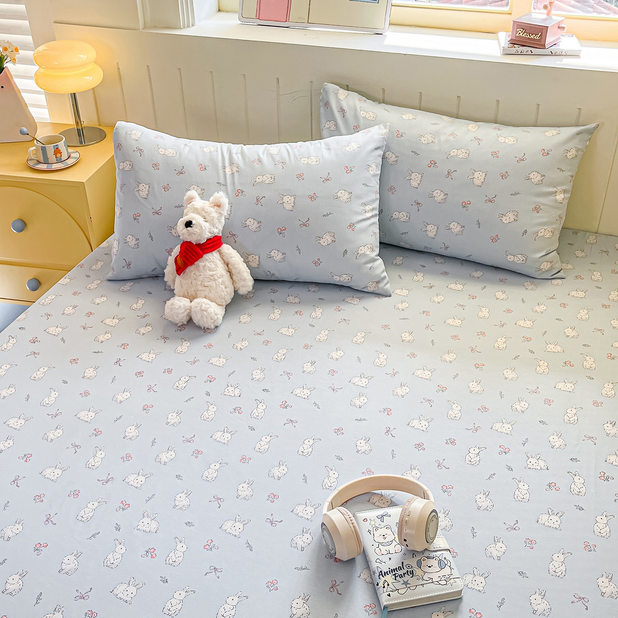 91家纺网 家纺一手货源 找家纺 瑞莱 2026新款纯棉全棉单品印花卡通床笠枕套系列 仙子