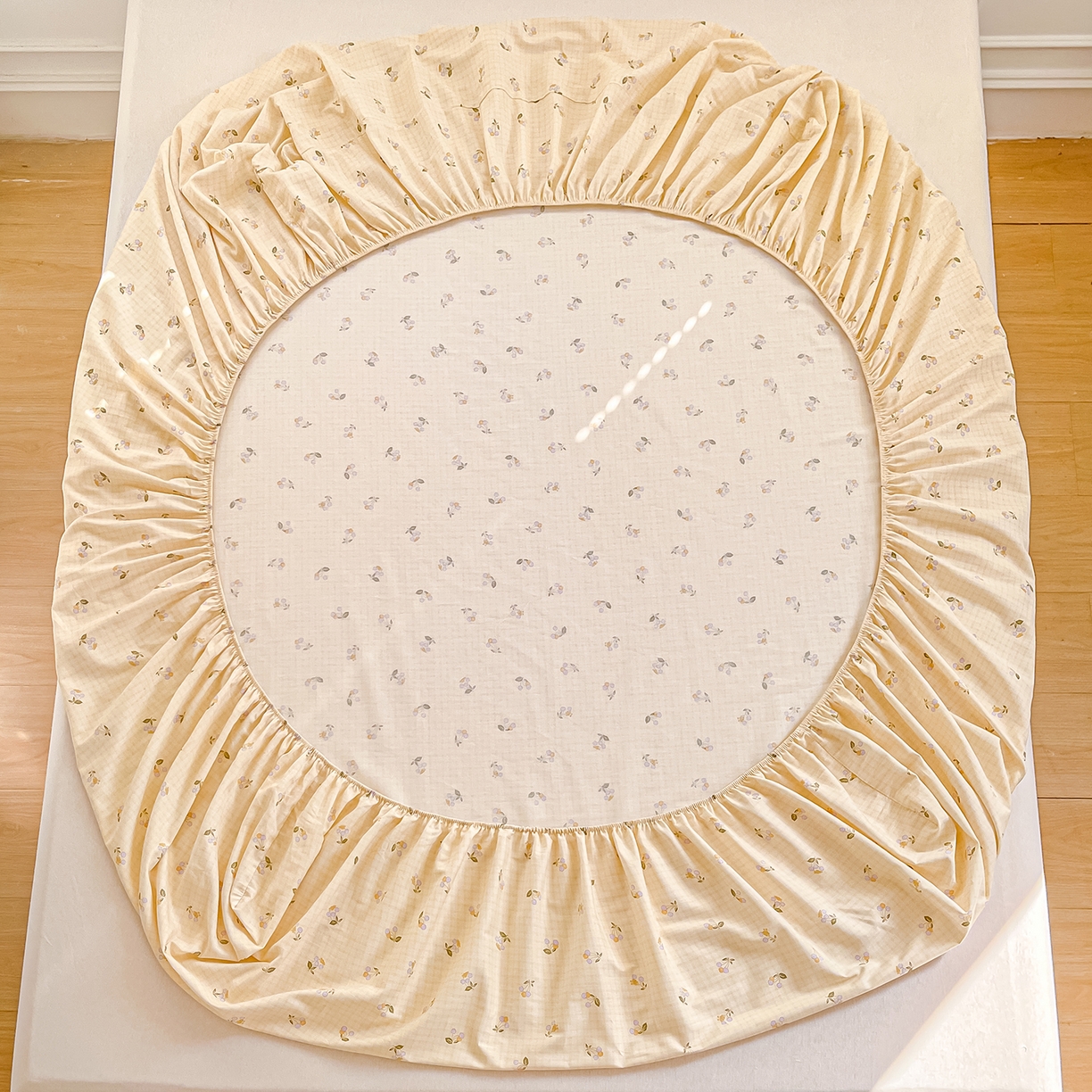 91家纺网 家纺一手货源 找家纺 瑞莱 2026新款纯棉全棉单品印花卡通床笠枕套系列 樱桃格