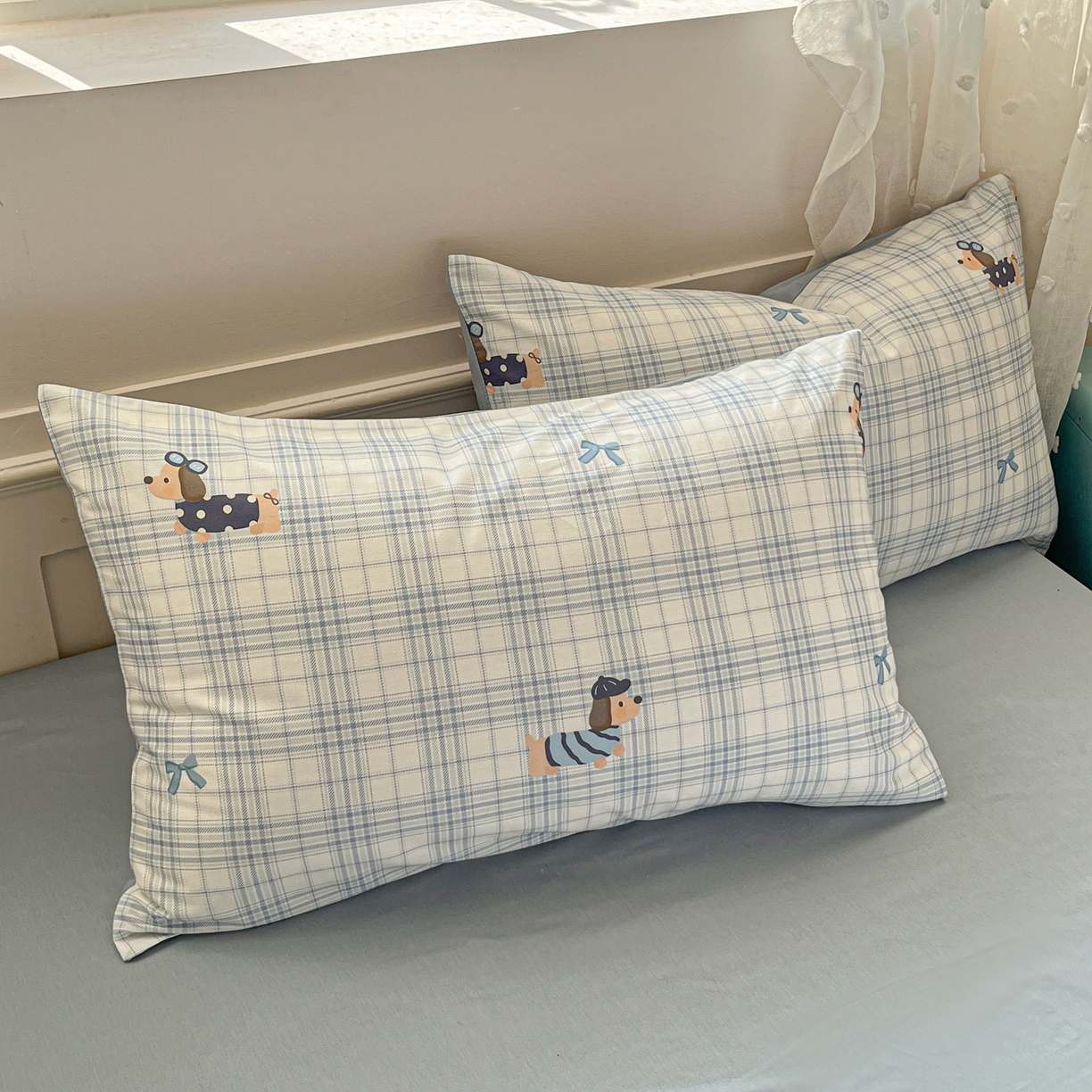 91家纺网 家纺一手货源 找家纺 （总）柠馨 2026春夏新款13372全棉纯棉印花单枕套 枕套单件-芙拉系列