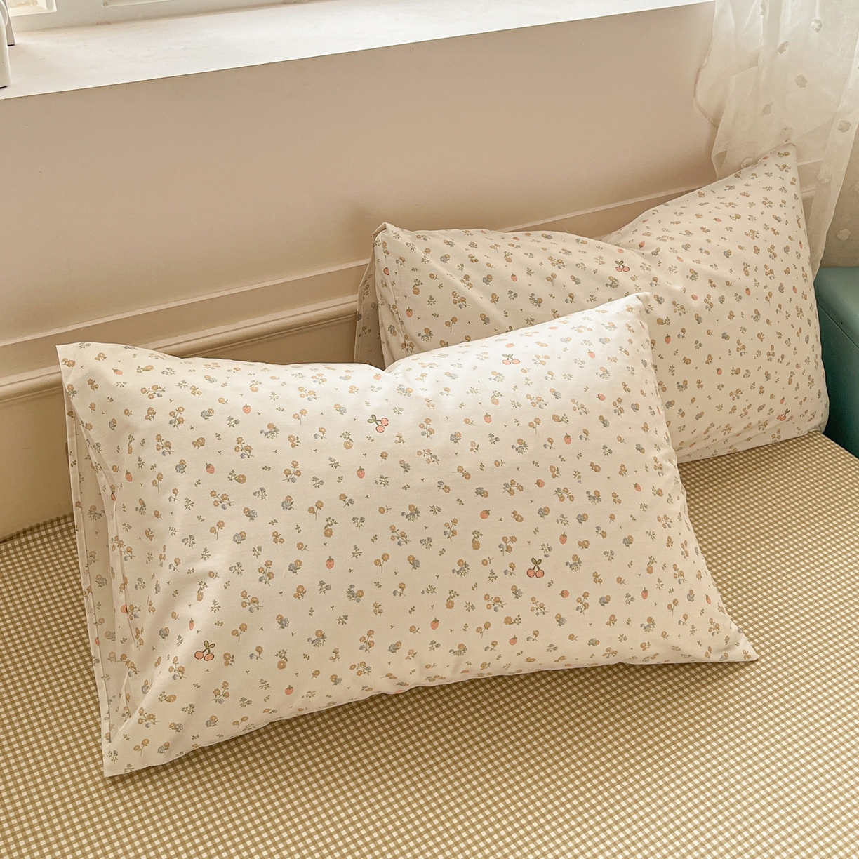 91家纺网 家纺一手货源 找家纺 （总）柠馨 2026春夏新款13372全棉纯棉印花单枕套 枕套单件-芙拉系列