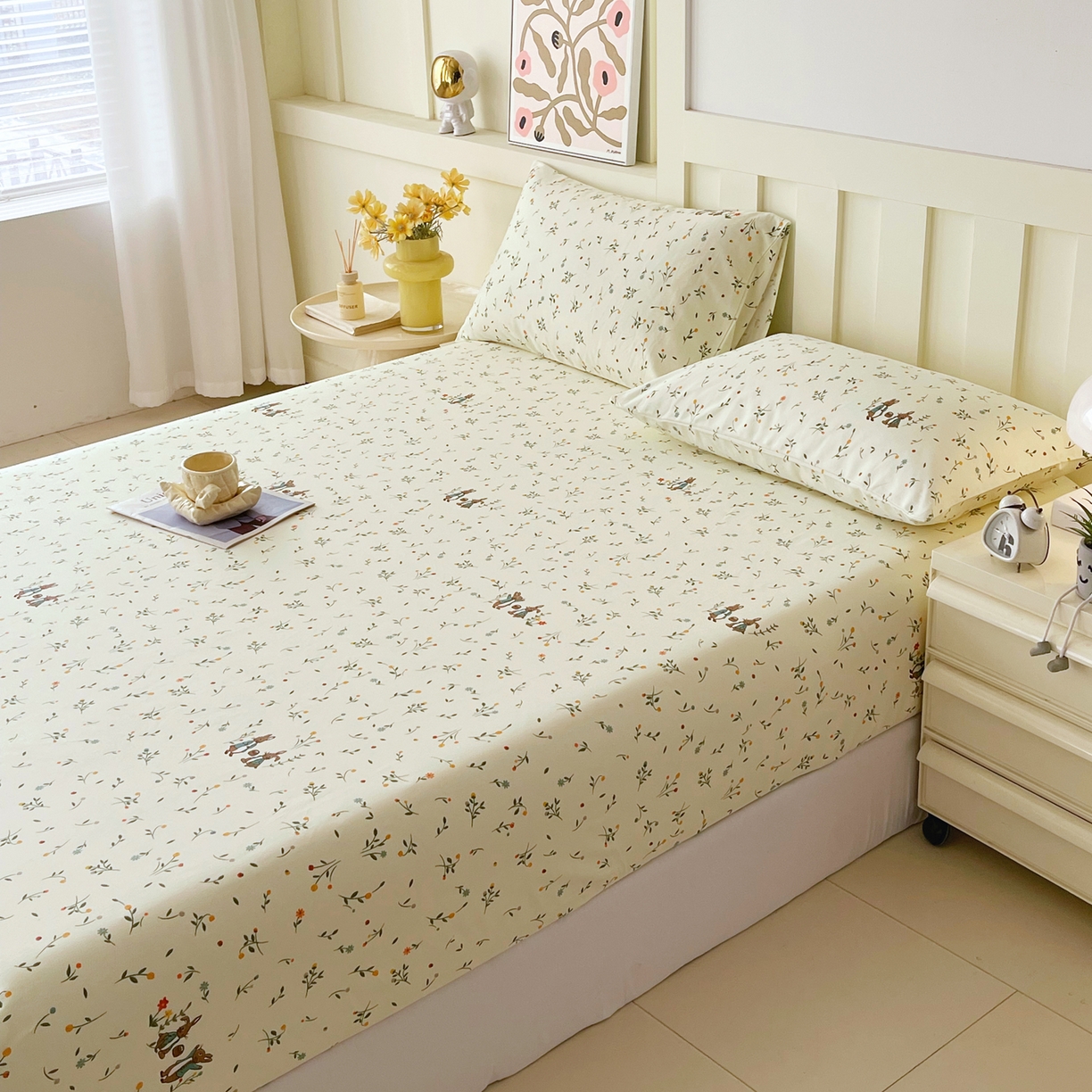 91家纺网 家纺一手货源 找家纺 春皖家纺 2026春夏新品简约款老粗布系列床笠品单床笠 床笠单件 时光