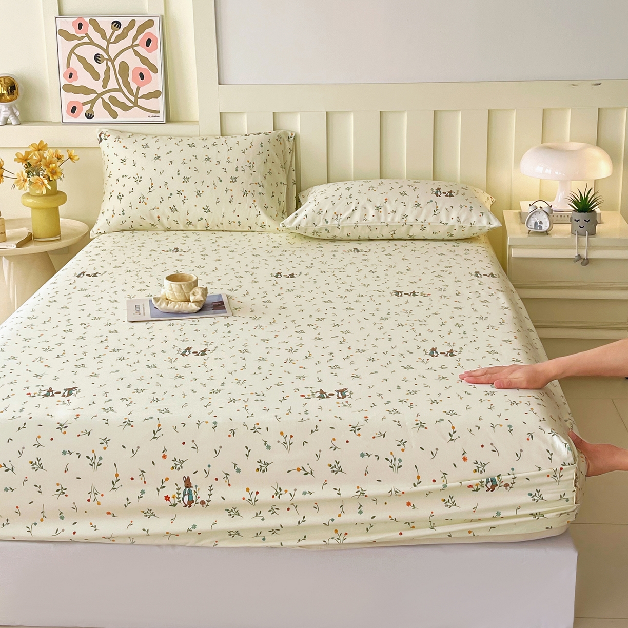 91家纺网 家纺一手货源 找家纺 春皖家纺 2026春夏新品简约款老粗布系列床笠品单床笠 床笠单件 时光