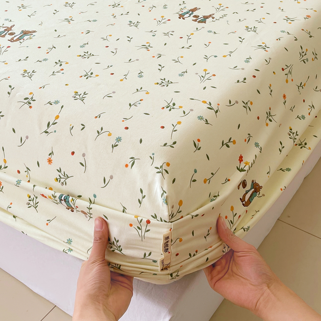 91家纺网 家纺一手货源 找家纺 春皖家纺 2026春夏新品简约款老粗布系列床笠品单床笠 床笠单件 时光