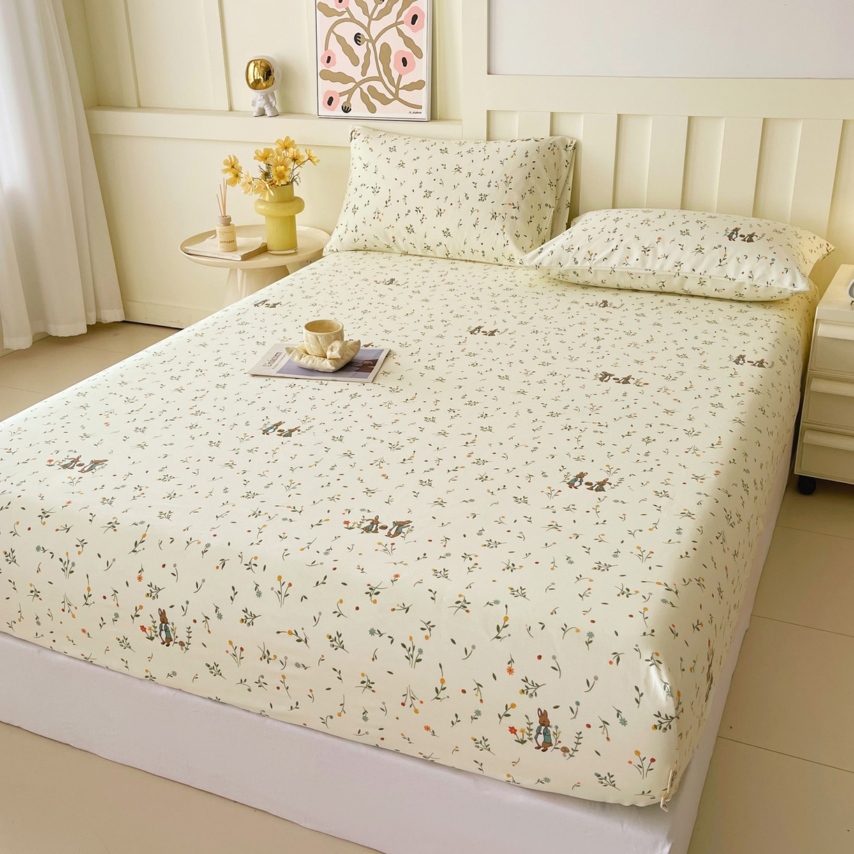 91家纺网 家纺一手货源 找家纺 春皖家纺 2026春夏新品简约款老粗布系列床笠品单床笠 床笠单件 时光