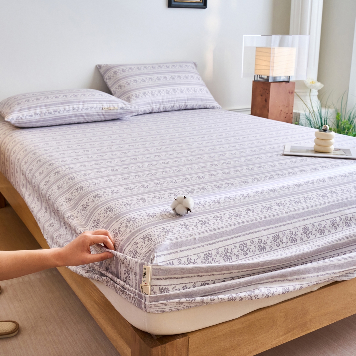 91家纺网 家纺一手货源 找家纺 春皖家纺 2026春夏新品简约款老粗布系列床笠品单床笠 床笠单件 斯年H