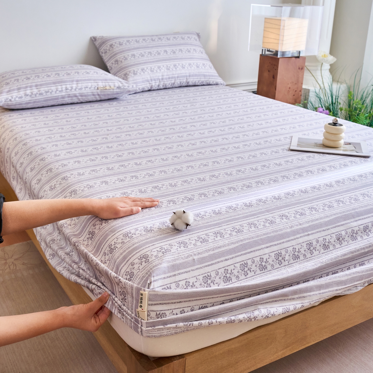 91家纺网 家纺一手货源 找家纺 春皖家纺 2026春夏新品简约款老粗布系列床笠品单床笠 床笠单件 斯年H