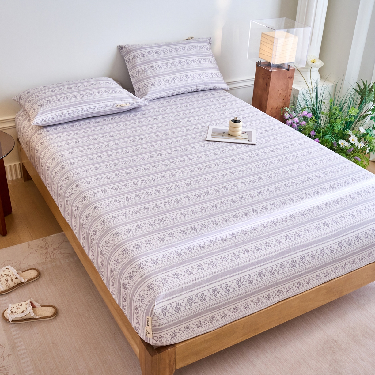 91家纺网 家纺一手货源 找家纺 春皖家纺 2026春夏新品简约款老粗布系列床笠品单床笠 床笠单件 斯年H