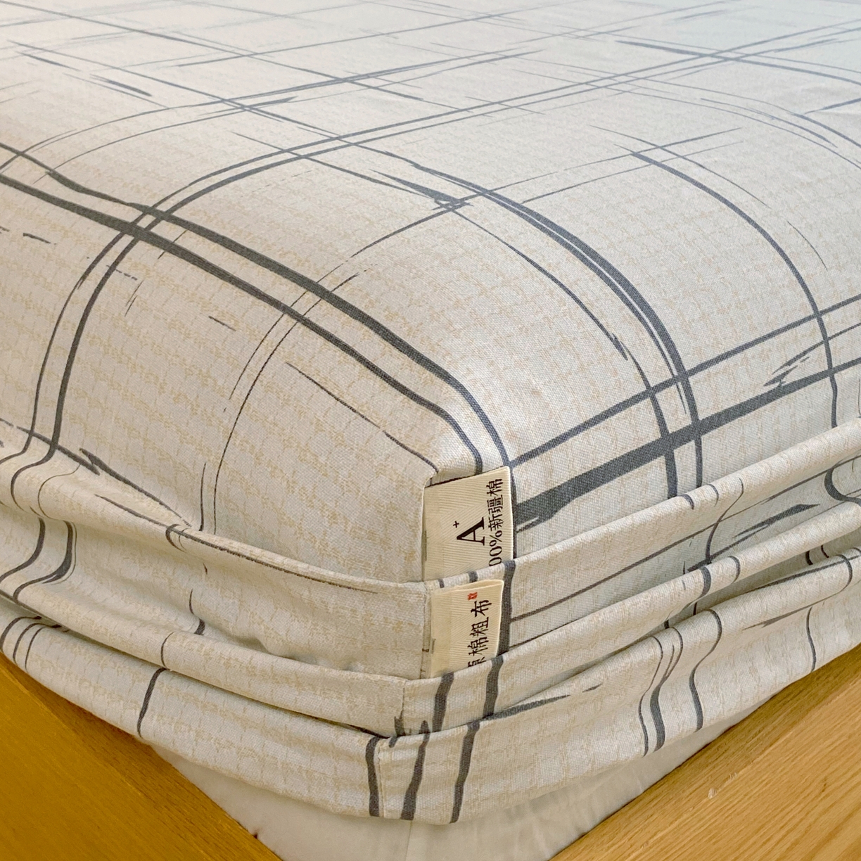 91家纺网 家纺一手货源 找家纺 春皖家纺 2026春夏新品简约款老粗布系列床笠品单床笠 床笠单件 素简