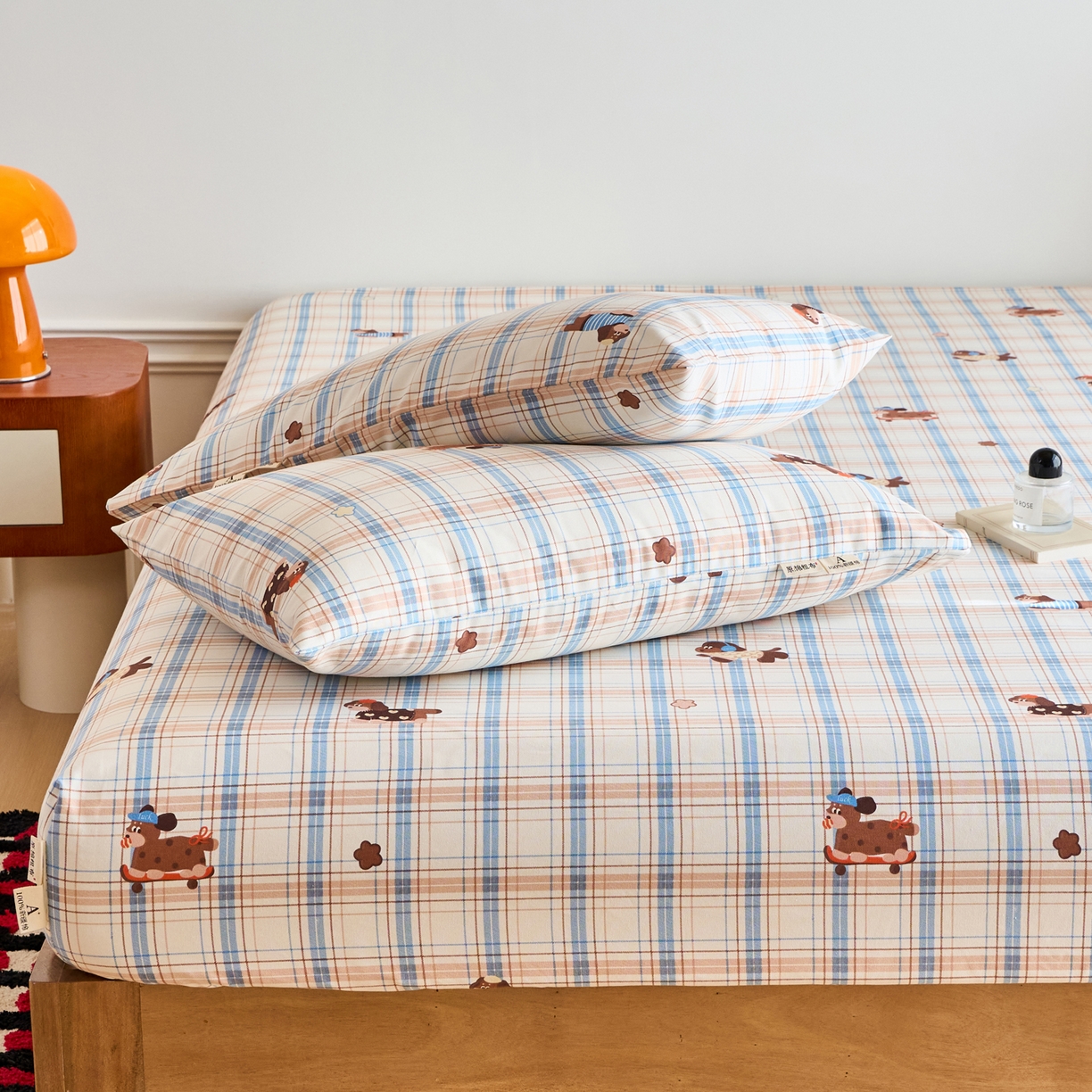 91家纺网 家纺一手货源 找家纺 春皖家纺 2026春夏新品简约款老粗布系列床笠品单床笠 床笠单件 听枫