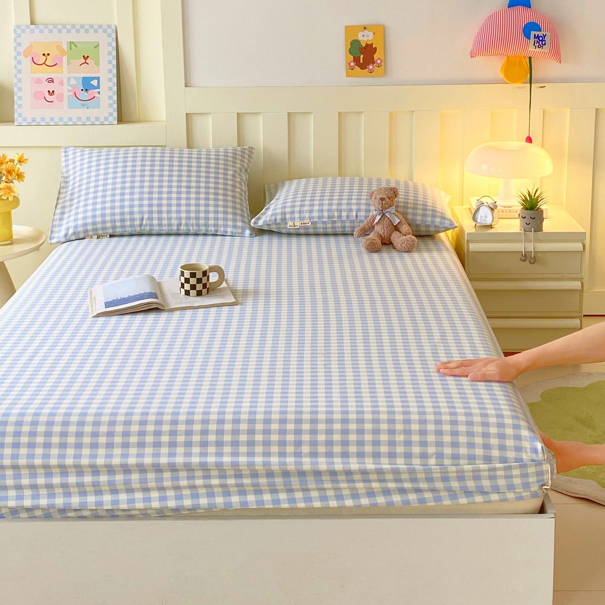 91家纺网 家纺一手货源 找家纺 春皖家纺 2026春夏新品简约款老粗布系列床笠品单床笠 床笠单件 西木