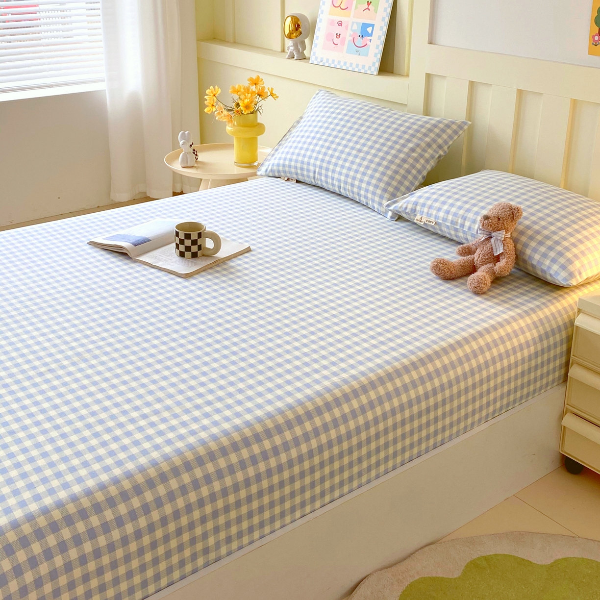 91家纺网 家纺一手货源 找家纺 春皖家纺 2026春夏新品简约款老粗布系列床笠品单床笠 床笠单件 西木