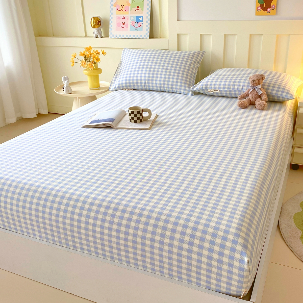 91家纺网 家纺一手货源 找家纺 春皖家纺 2026春夏新品简约款老粗布系列床笠品单床笠 床笠单件 西木