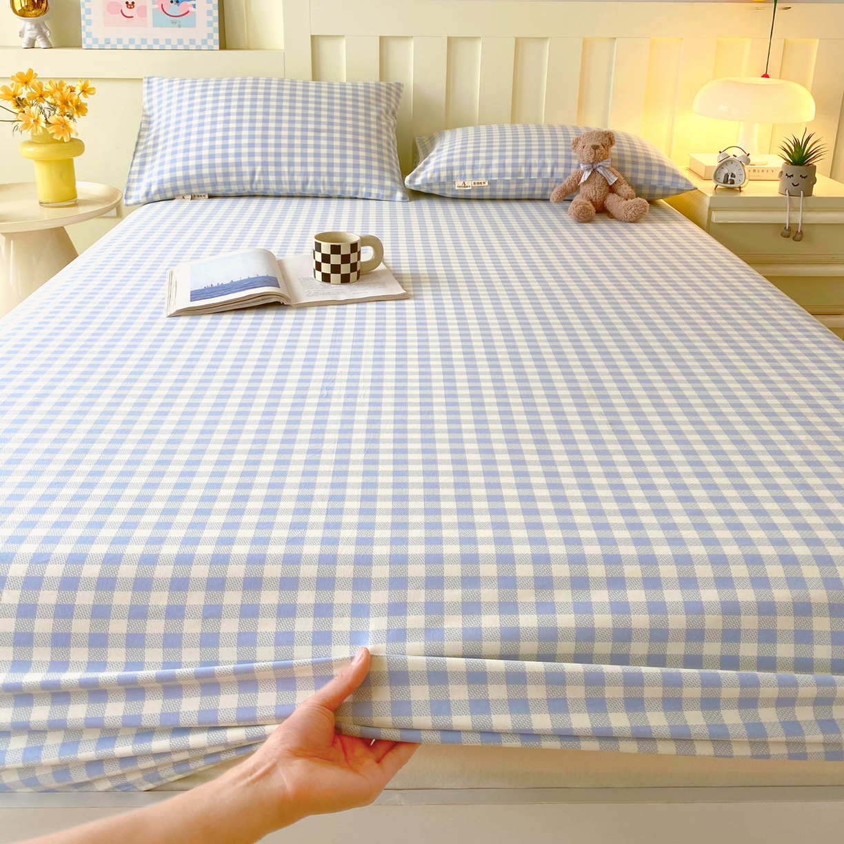 91家纺网 家纺一手货源 找家纺 春皖家纺 2026春夏新品简约款老粗布系列床笠品单床笠 床笠单件 西木