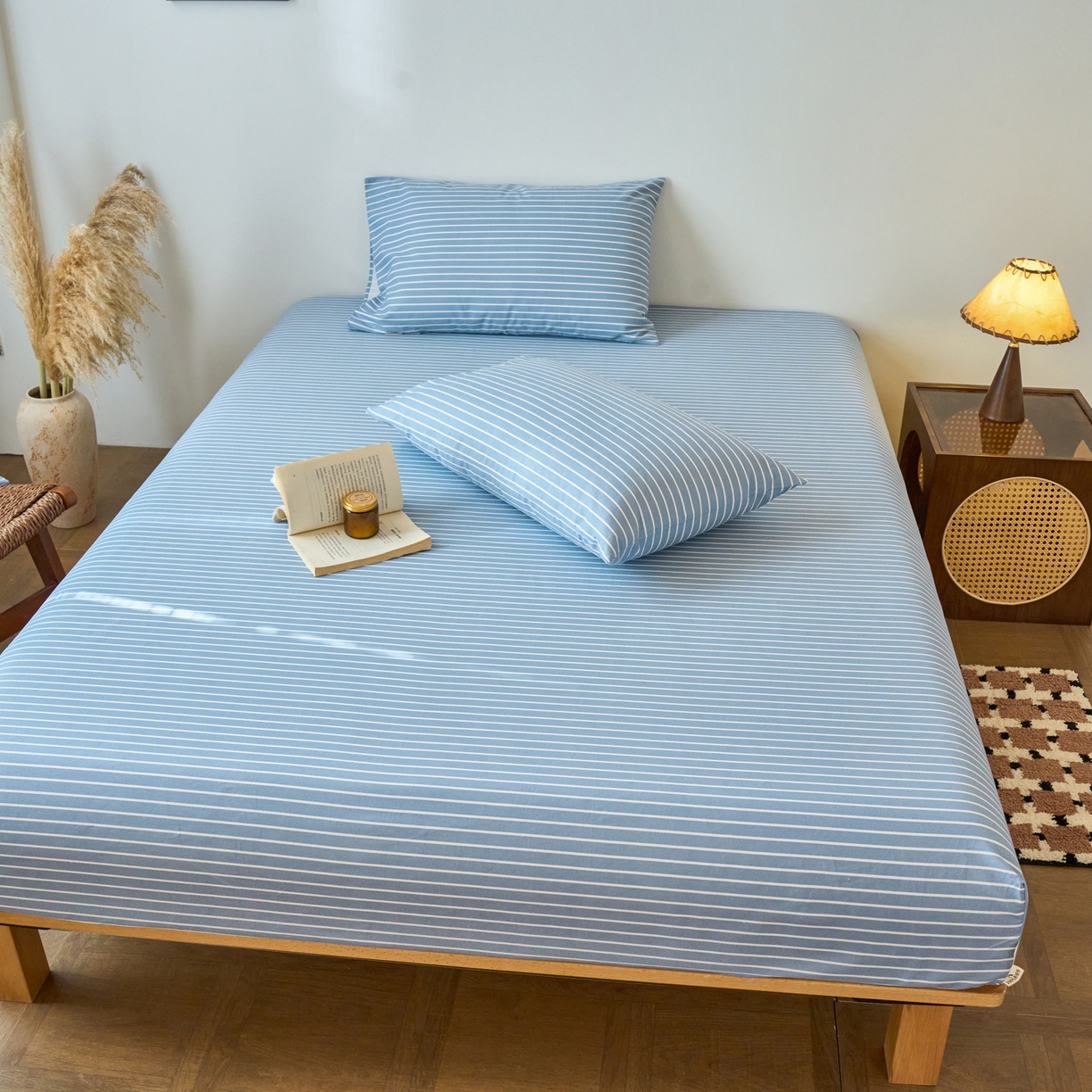 91家纺网 家纺一手货源 找家纺 春皖家纺 2026春夏新品简约款老粗布系列床笠品单床笠 床笠单件 细川-聚