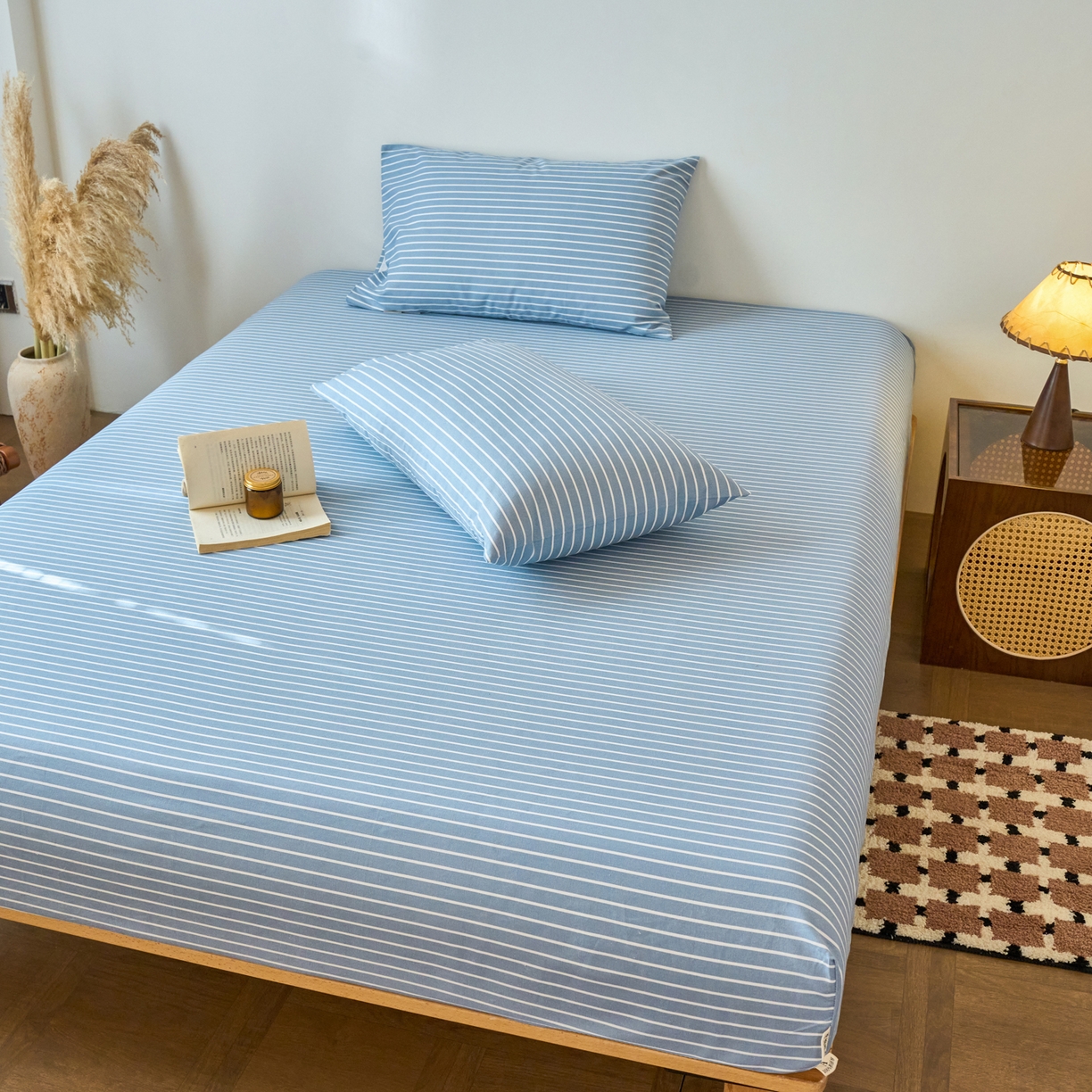 91家纺网 家纺一手货源 找家纺 春皖家纺 2026春夏新品简约款老粗布系列床笠品单床笠 床笠单件 细川-聚