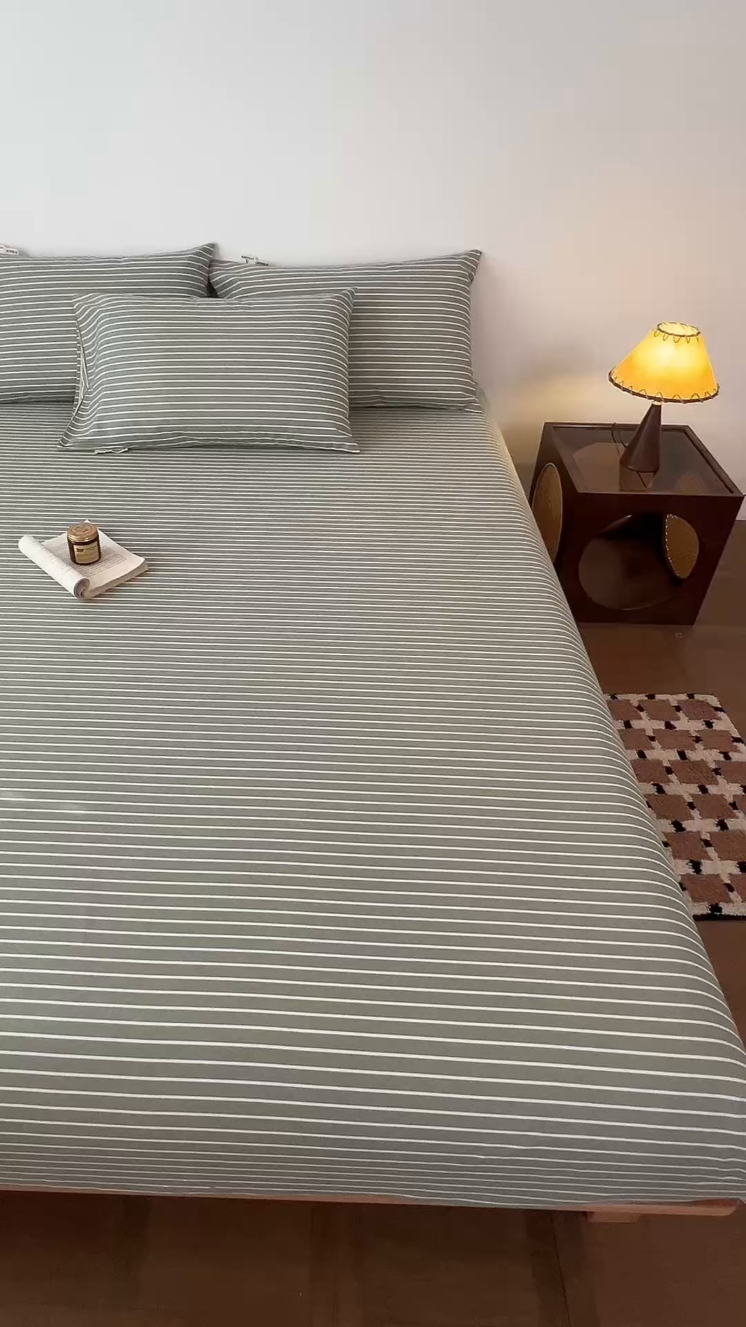 91家纺网 家纺一手货源 找家纺 春皖家纺 2026春夏新品简约款老粗布系列床笠品单床笠 床笠单件 细川-绿