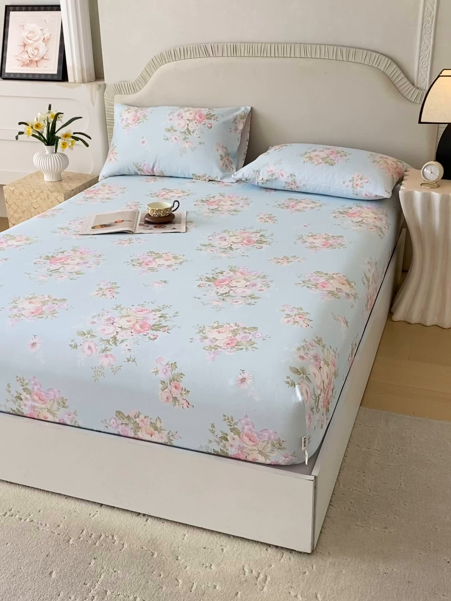 91家纺网 家纺一手货源 找家纺 春皖家纺 2026春夏新品简约款老粗布系列床笠品单床笠 床笠单件 向晚