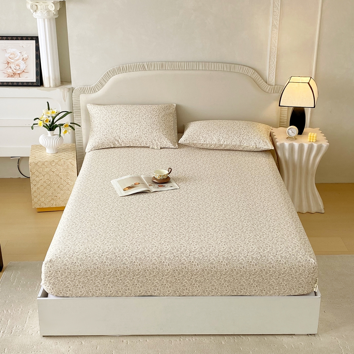 春皖家纺 2026春夏新品简约款老粗布系列床笠品单床笠 床笠单件 醒风