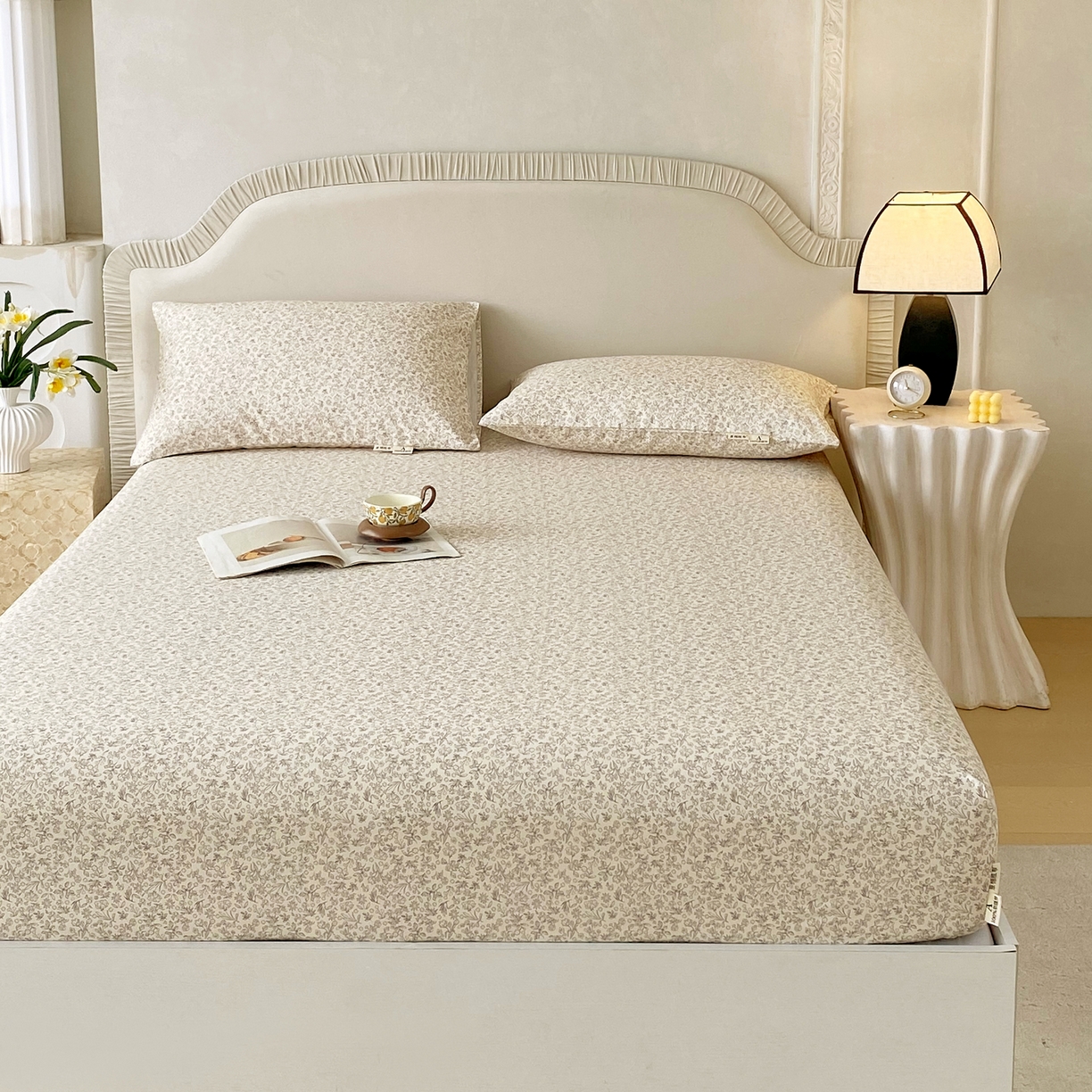 91家纺网 家纺一手货源 找家纺 春皖家纺 2026春夏新品简约款老粗布系列床笠品单床笠 床笠单件 醒风