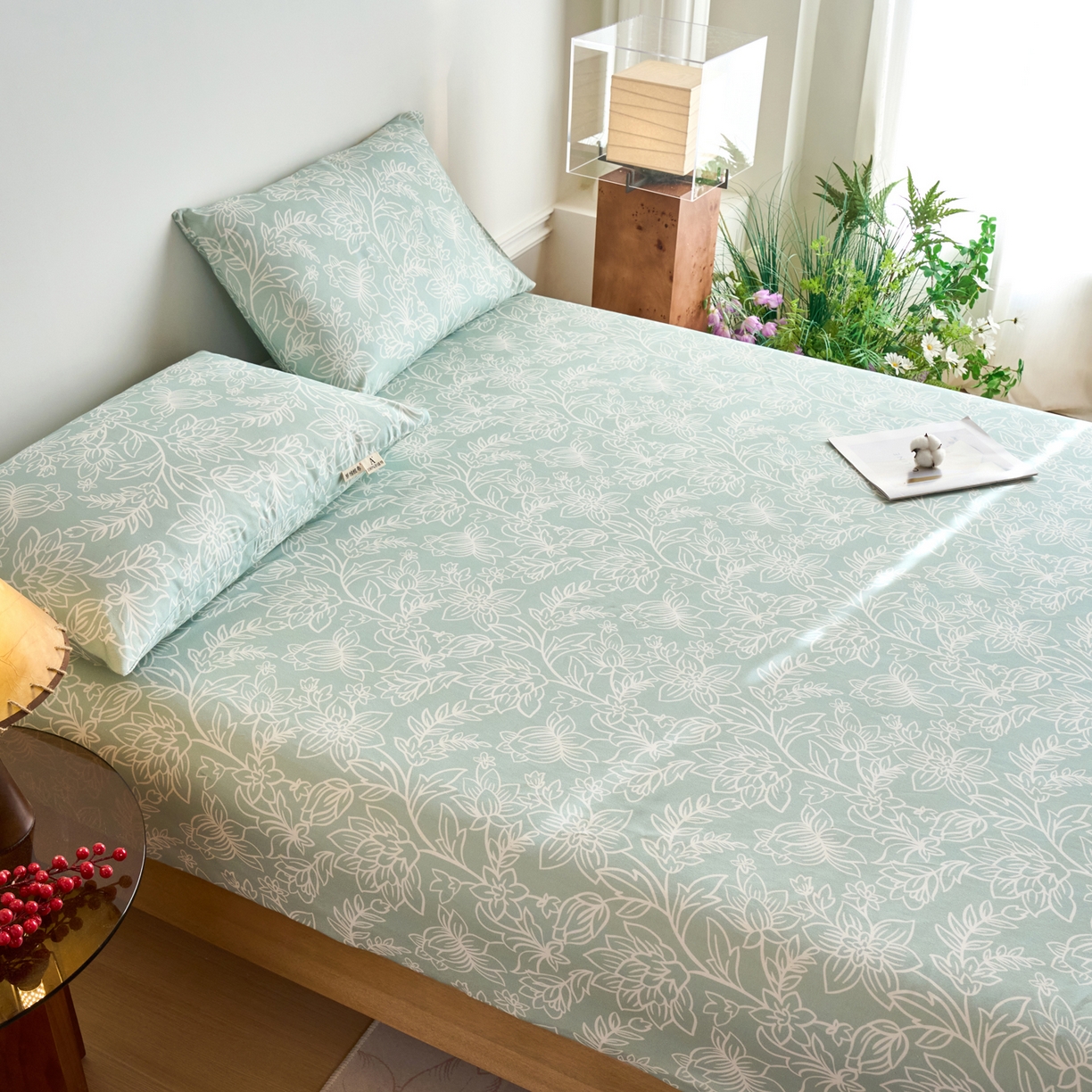 91家纺网 家纺一手货源 找家纺 春皖家纺 2026春夏新品简约款老粗布系列床笠品单床笠 床笠单件 意禾Y