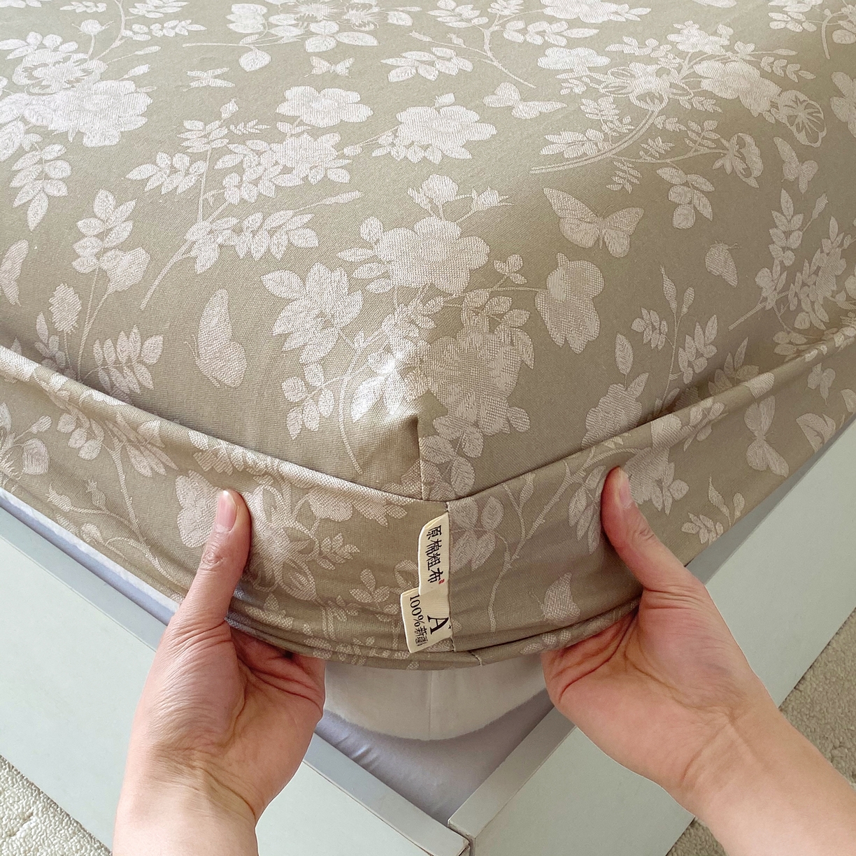 91家纺网 家纺一手货源 找家纺 春皖家纺 2026春夏新品简约款老粗布系列床笠品单床笠 床笠单件 幽色