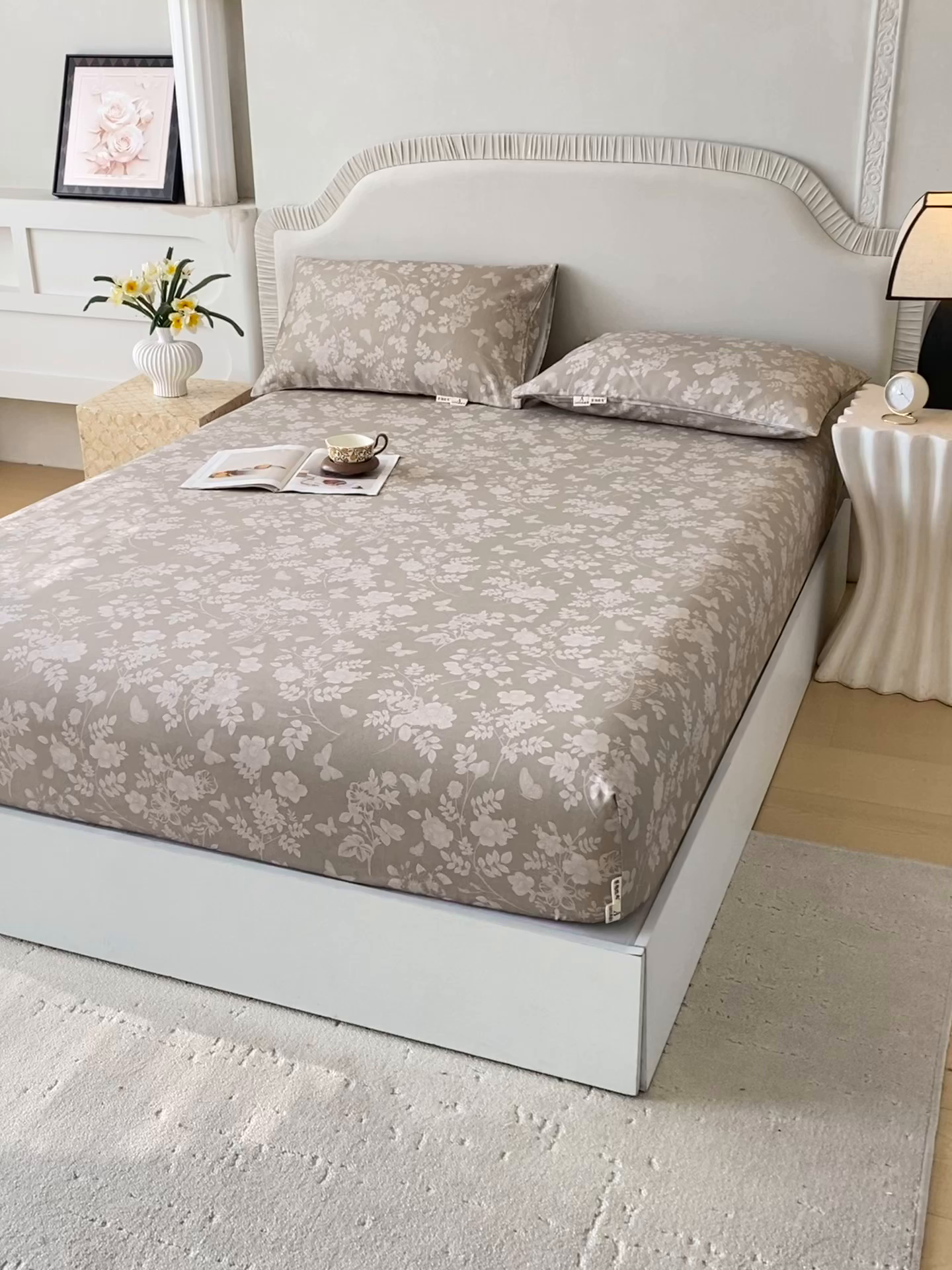 91家纺网 家纺一手货源 找家纺 春皖家纺 2026春夏新品简约款老粗布系列床笠品单床笠 床笠单件 幽色