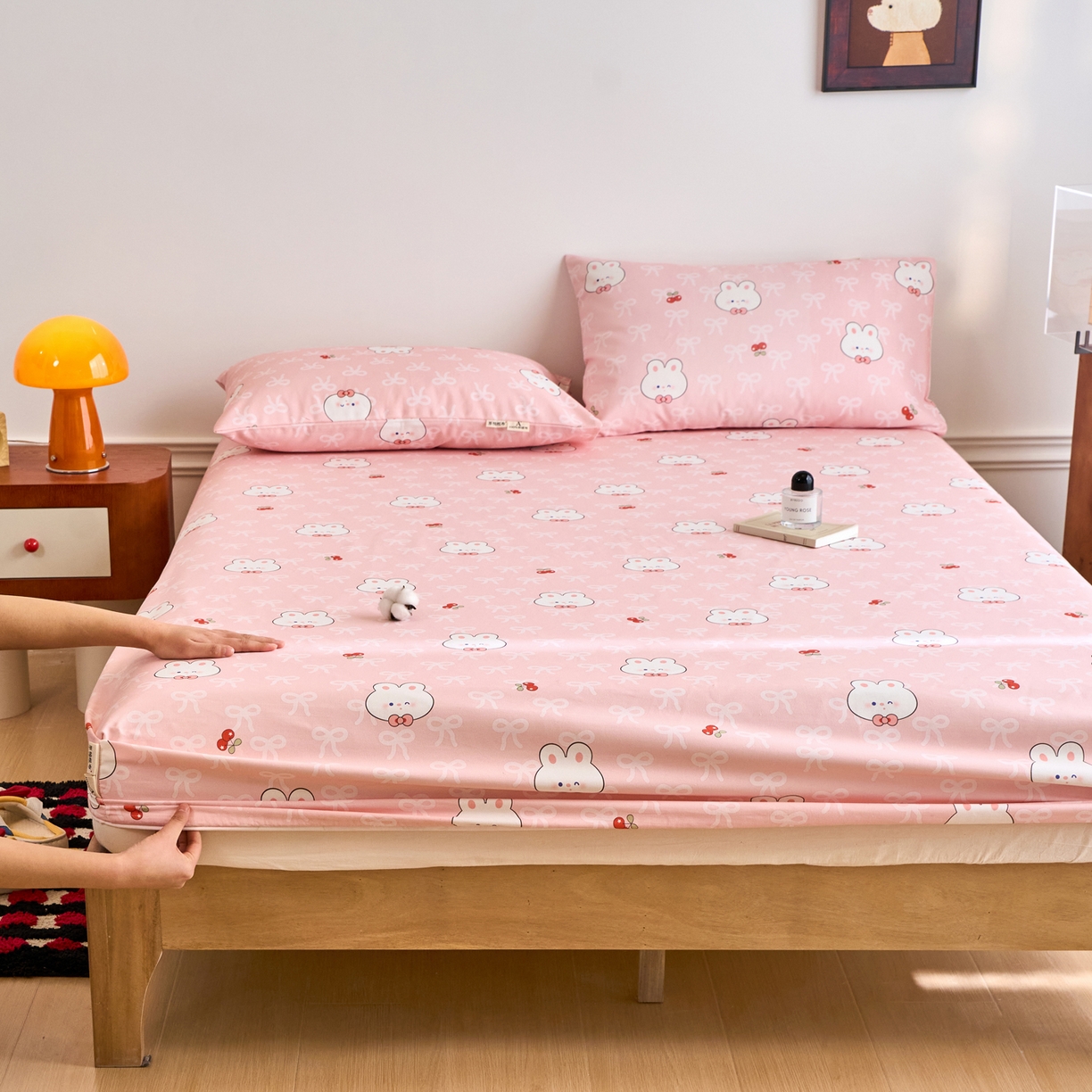 91家纺网 家纺一手货源 找家纺 春皖家纺 2026春夏新品简约款老粗布系列床笠品单床笠 床笠单件 予光