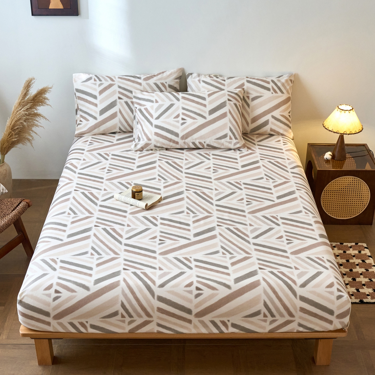 春皖家纺 2026春夏新品简约款老粗布系列床笠品单床笠 床笠单件 云帆Y