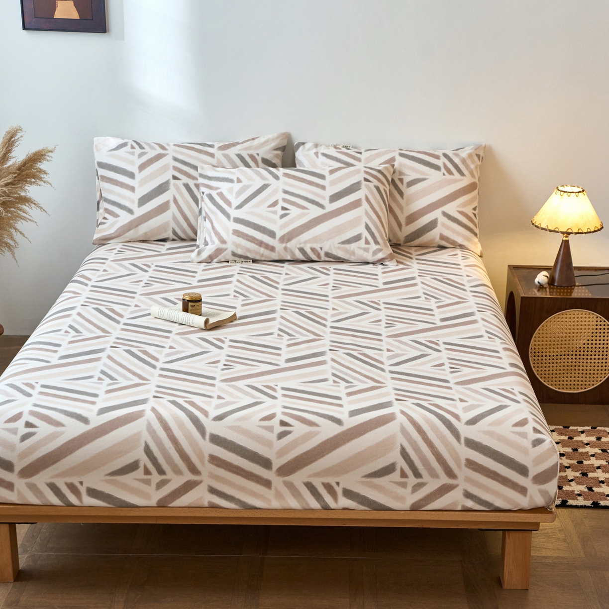 91家纺网 家纺一手货源 找家纺 春皖家纺 2026春夏新品简约款老粗布系列床笠品单床笠 床笠单件 云帆Y