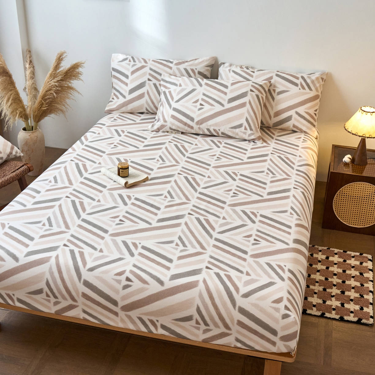 91家纺网 家纺一手货源 找家纺 春皖家纺 2026春夏新品简约款老粗布系列床笠品单床笠 床笠单件 云帆Y