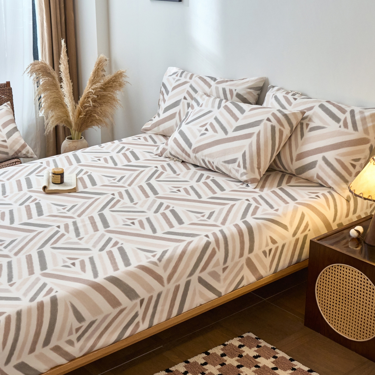 91家纺网 家纺一手货源 找家纺 春皖家纺 2026春夏新品简约款老粗布系列床笠品单床笠 床笠单件 云帆Y