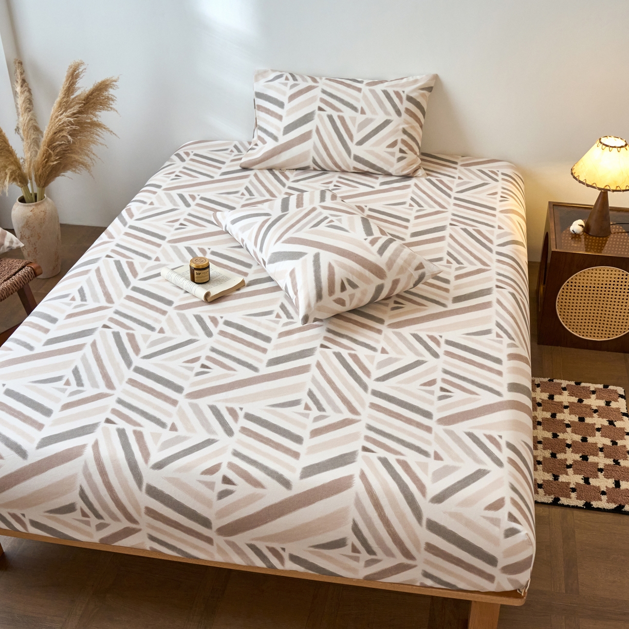 91家纺网 家纺一手货源 找家纺 春皖家纺 2026春夏新品简约款老粗布系列床笠品单床笠 床笠单件 云帆Y