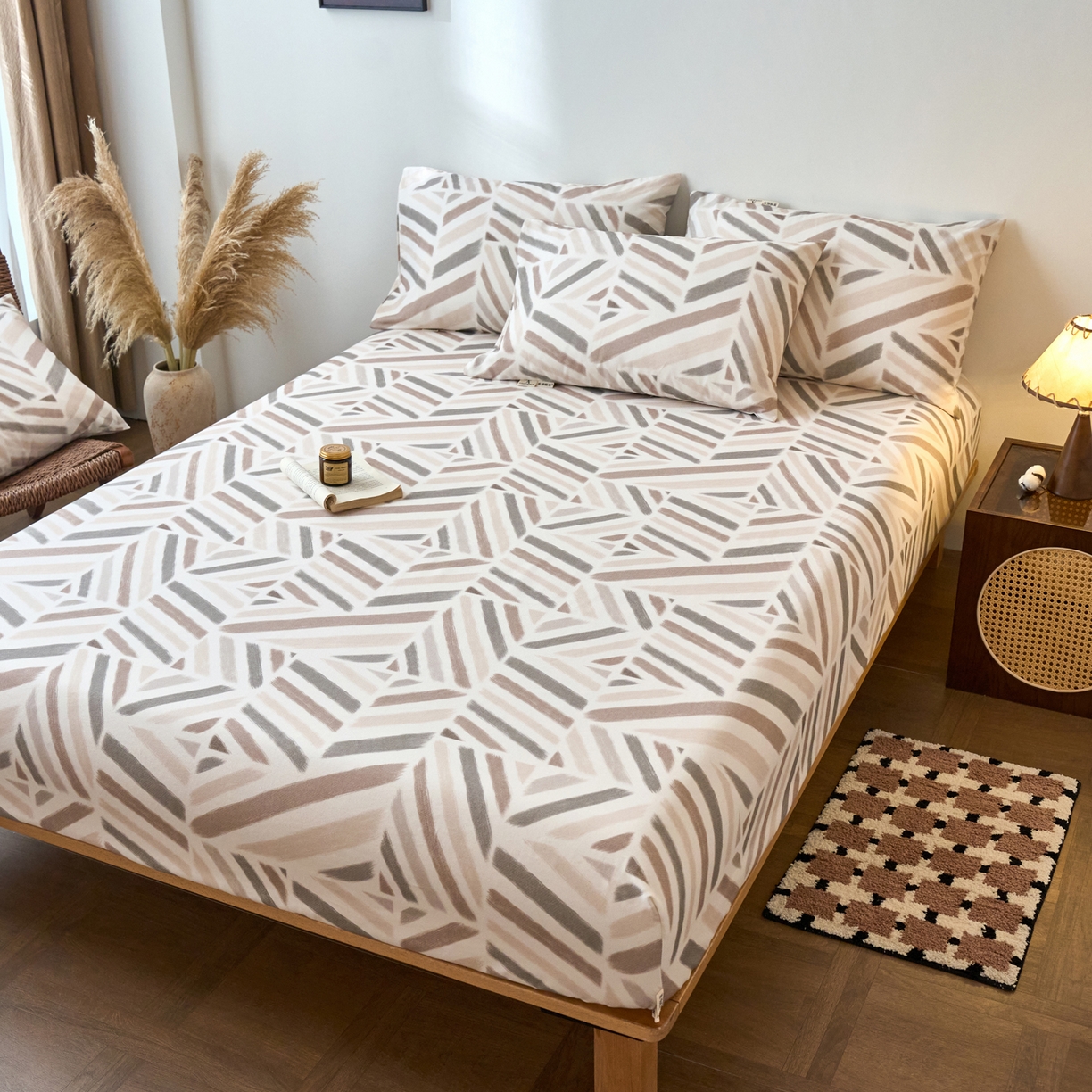 91家纺网 家纺一手货源 找家纺 春皖家纺 2026春夏新品简约款老粗布系列床笠品单床笠 床笠单件 云帆Y