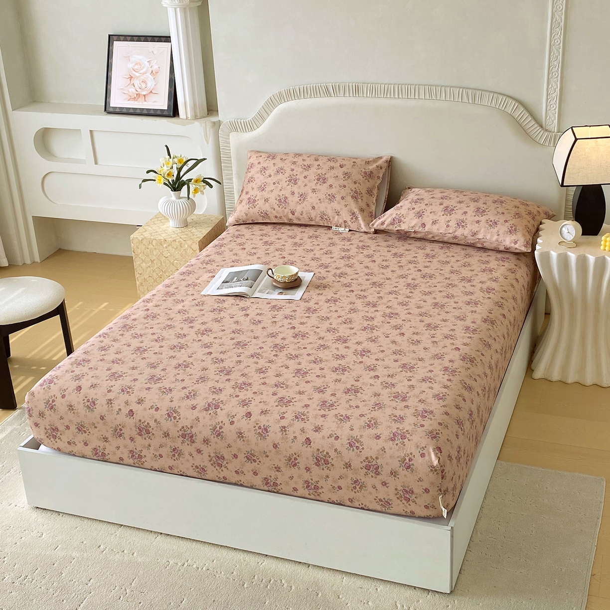 91家纺网 家纺一手货源 找家纺 春皖家纺 2026春夏新品简约款老粗布系列床笠品单床笠 床笠单件 云裳