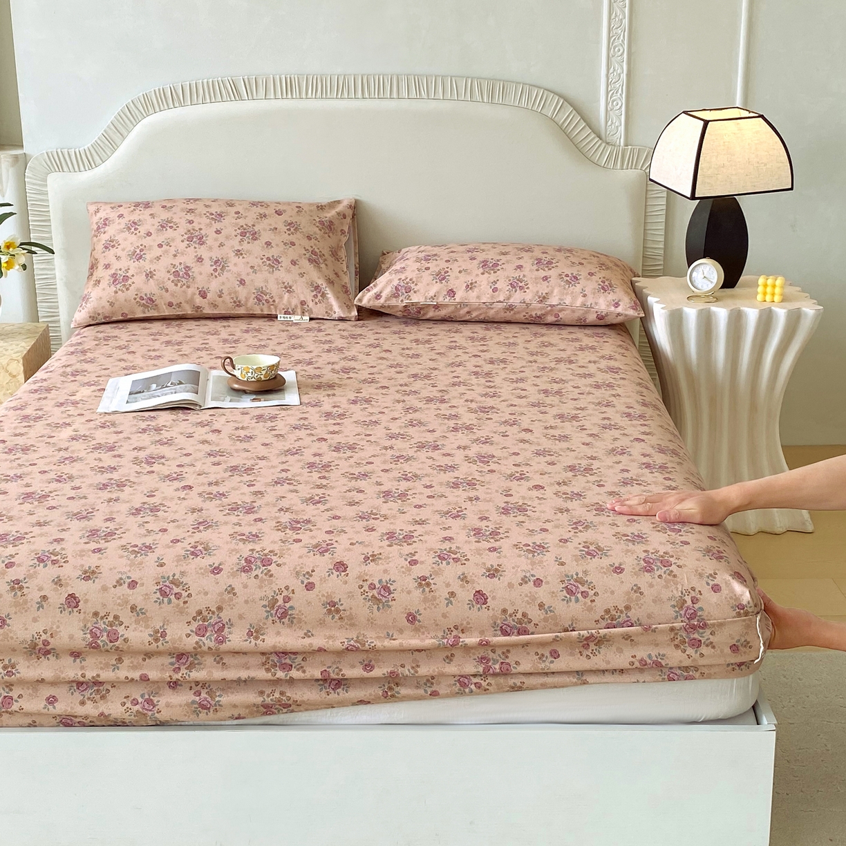 91家纺网 家纺一手货源 找家纺 春皖家纺 2026春夏新品简约款老粗布系列床笠品单床笠 床笠单件 云裳