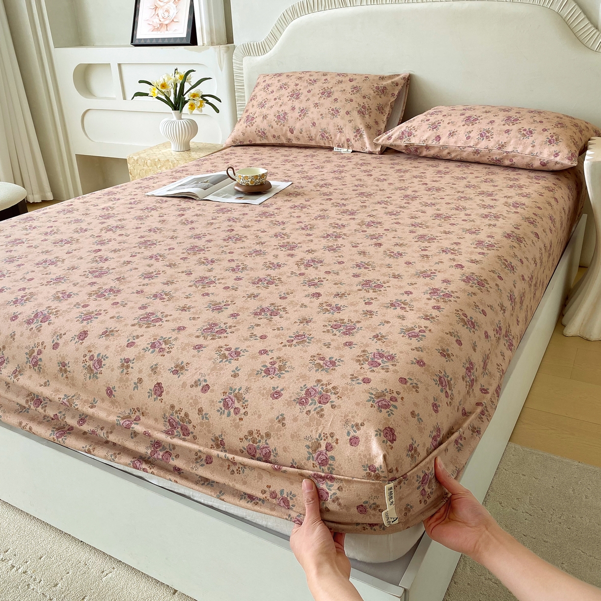 91家纺网 家纺一手货源 找家纺 春皖家纺 2026春夏新品简约款老粗布系列床笠品单床笠 床笠单件 云裳