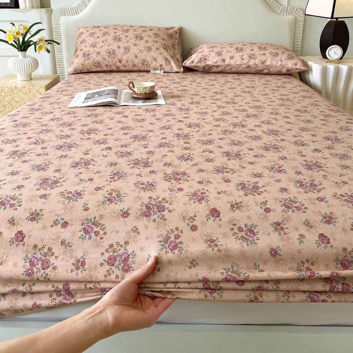 91家纺网 家纺一手货源 找家纺 春皖家纺 2026春夏新品简约款老粗布系列床笠品单床笠 床笠单件 云裳