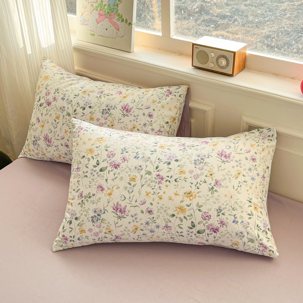 柠馨 2026新款13372全棉印花单枕套枕套单件-薇丽 霓裳