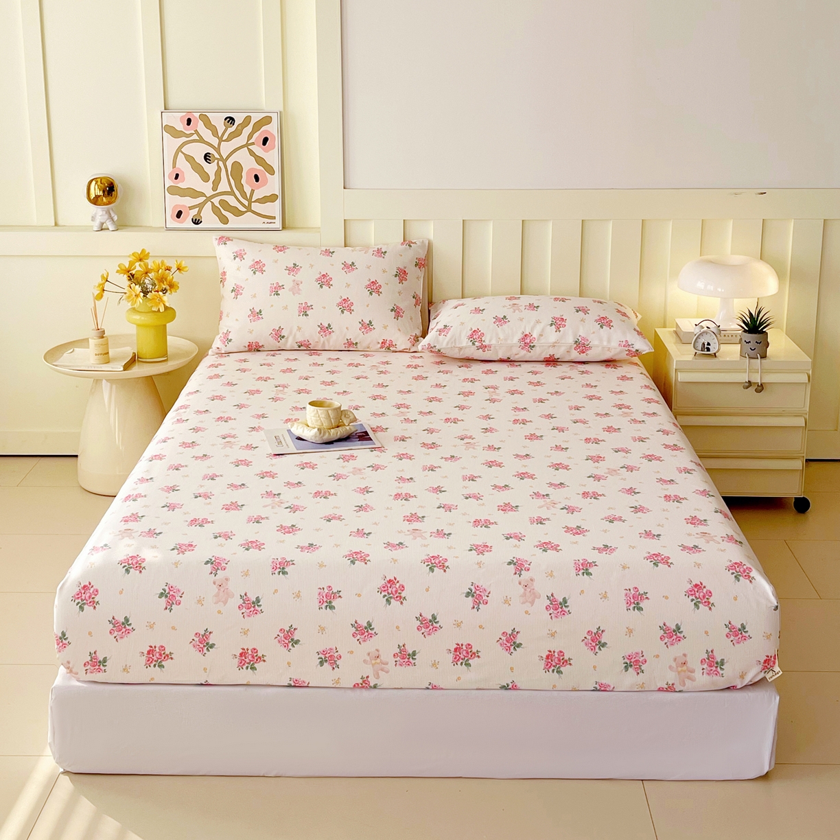 春皖家纺 2026春夏新品简约款老粗布系列床笠品单床笠 床笠单件 芝甜