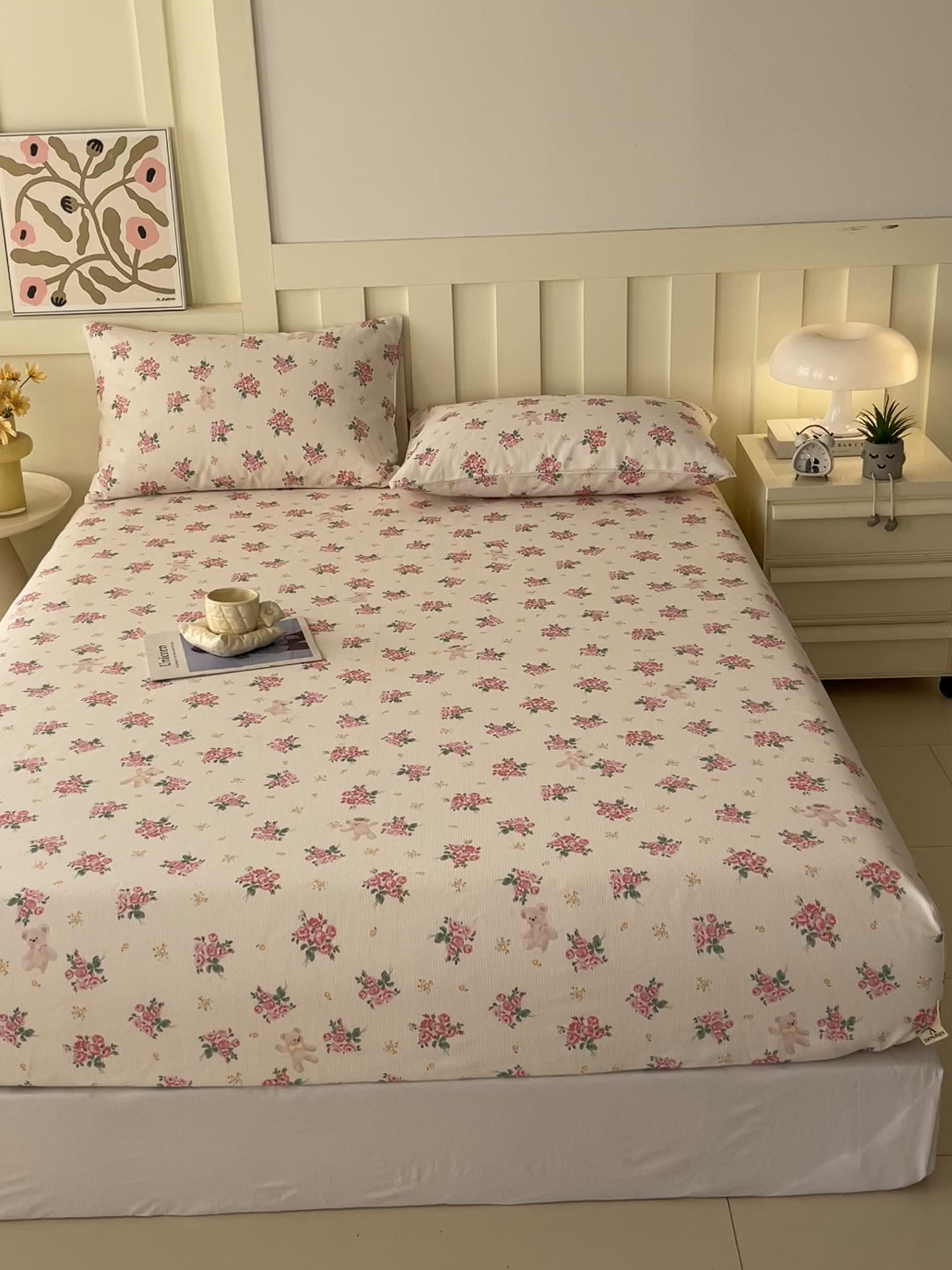 91家纺网 家纺一手货源 找家纺 春皖家纺 2026春夏新品简约款老粗布系列床笠品单床笠 床笠单件 芝甜