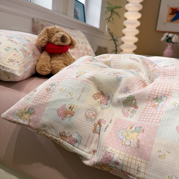 91家纺网 家纺一手货源 找家纺 （总）塞纳 2026新款.全棉有氧双层纱四件套-场景一