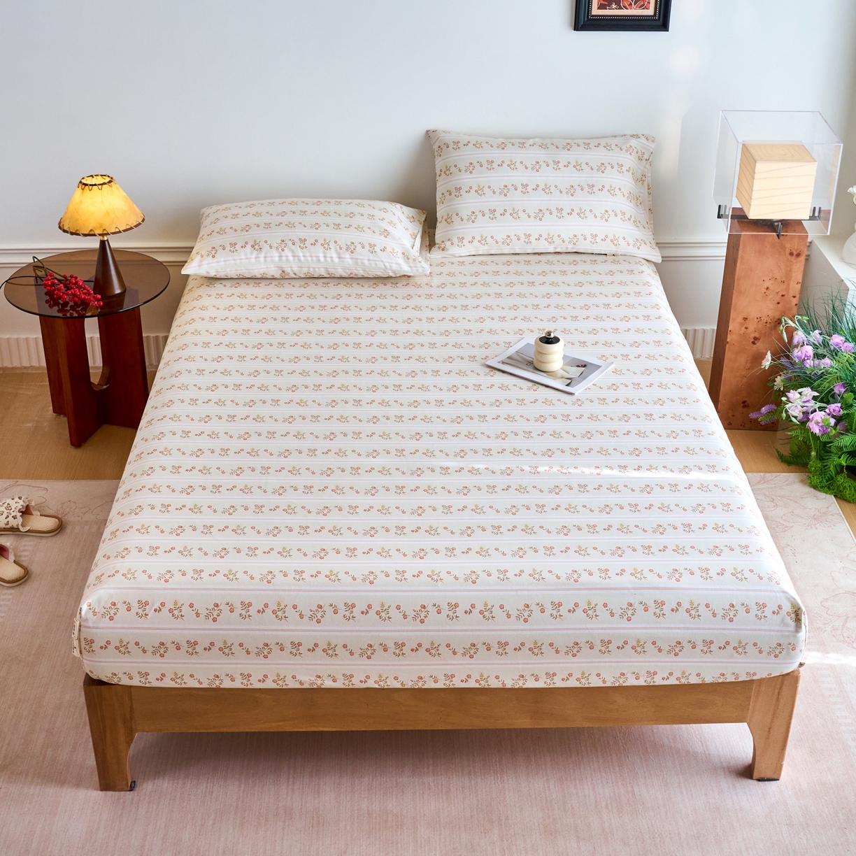 春皖家纺 2026春夏新品简约款老粗布系列床笠品单床笠 床笠单件 知否