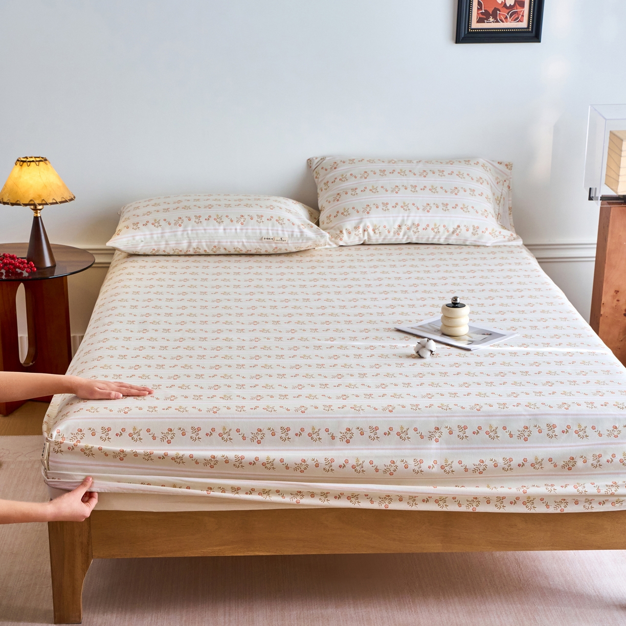 91家纺网 家纺一手货源 找家纺 春皖家纺 2026春夏新品简约款老粗布系列床笠品单床笠 床笠单件 知否