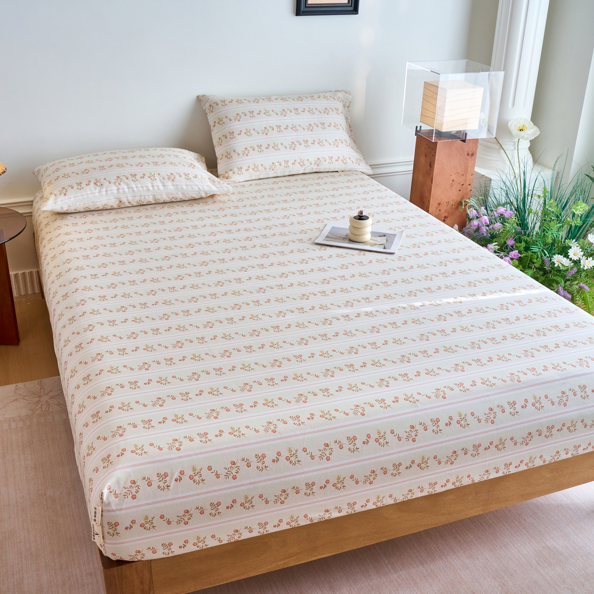 91家纺网 家纺一手货源 找家纺 春皖家纺 2026春夏新品简约款老粗布系列床笠品单床笠 床笠单件 知否