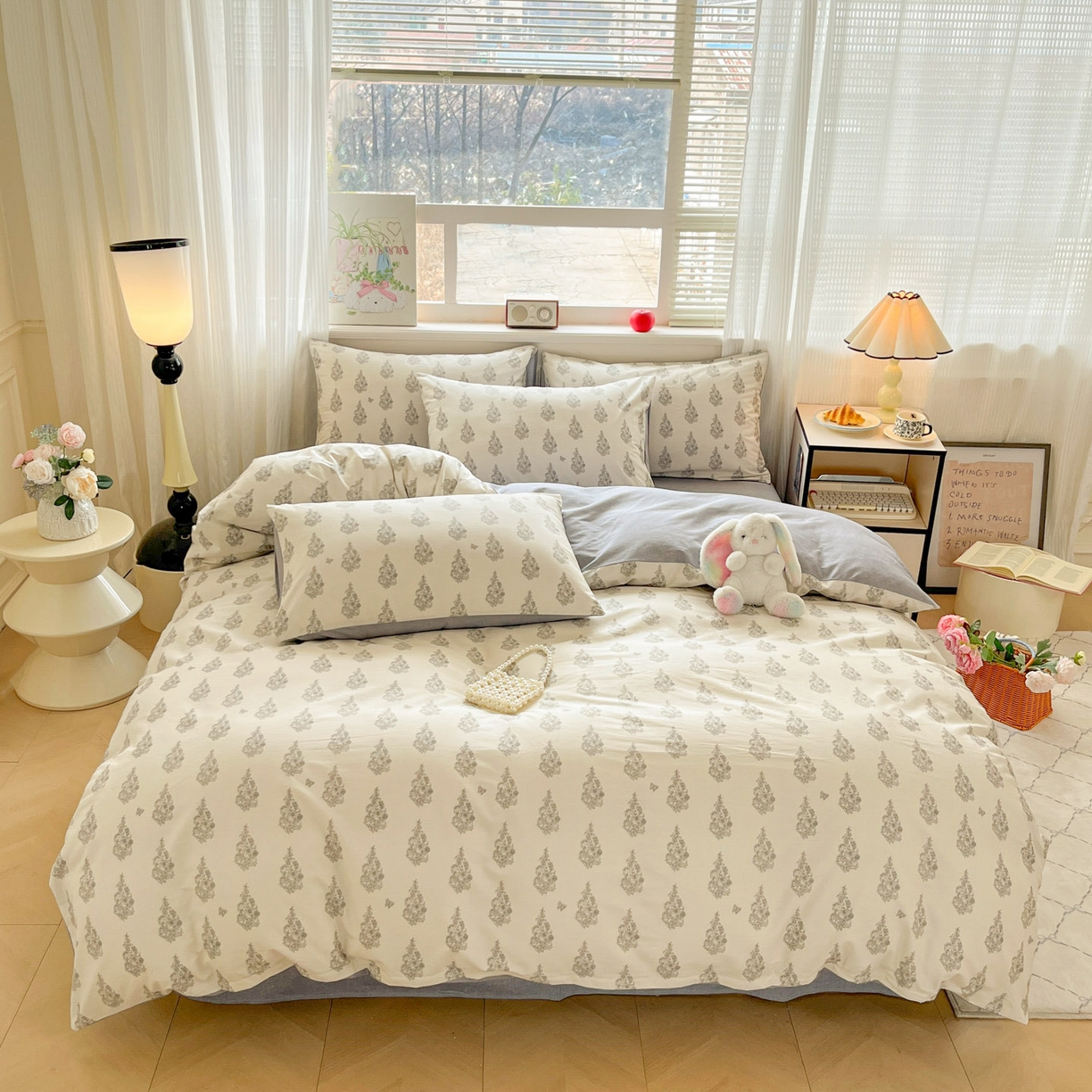 91家纺网 家纺一手货源 找家纺 柠馨 2026新款13372全棉印花单被套被套单件-薇丽 梵音