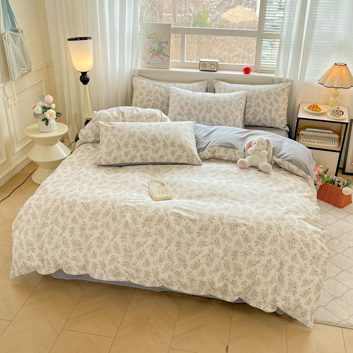 91家纺网 家纺一手货源 找家纺 柠馨 2026新款13372全棉印花单被套被套单件-薇丽 麦素