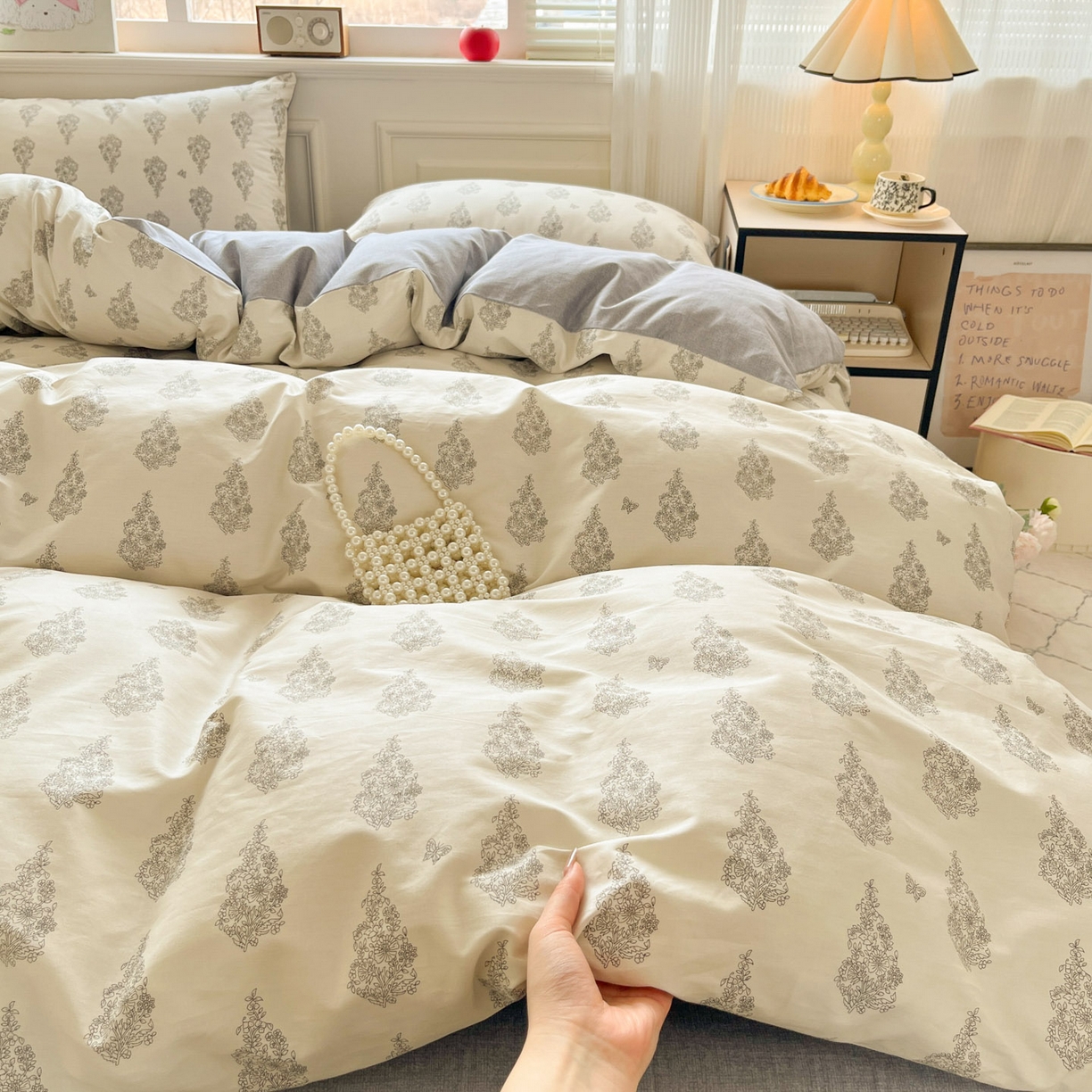 91家纺网 家纺一手货源 找家纺 柠馨 2026新款13372全棉印花单被套被套单件-薇丽 梵音